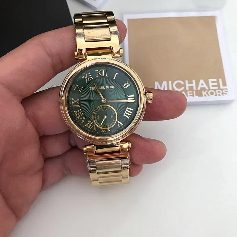 Michael Kors Skylar Emerald Green Dial Ladies Watch-  MK6065